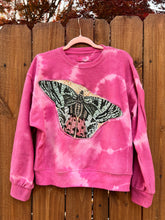 BUTTERFLY upcycled Sweatshirt // tie dye one   // small Fuchsia