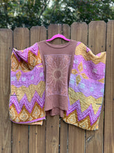 KANTHA TEE KAFTAN // open size handmade // SUNBURST good fortune