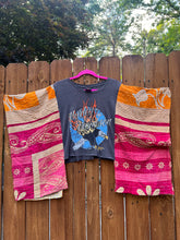 HARLEY DAVIDSON KANTHA TEE KAFTAN // open size handmade