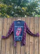 *remake* FLANNEL TEE KAFTAN // open size handmade //ROLLING STONES