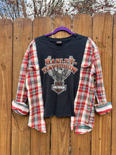 FLANNEL TEE GRAPHIC TOP // open size handmade // HARLEY Georgia