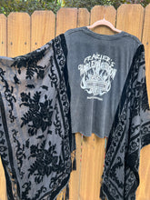 HARLEY // Burnt out velvet Tassels KIMONO TEE TUNIC // open size handmade