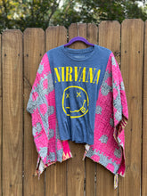KANTHA TEE KAFTAN // open size handmade // NIRVANA Blue