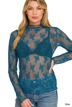 Lace See-through Layering Top: BRIGHT MAUVE / 2-2-2 (S-M-L)
