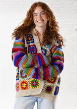 Crochet Rainbow Cardigan: Cream