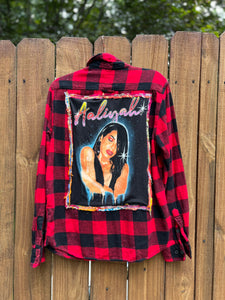 OOAK Large AALIYAH upcycled FLANNEL shirt