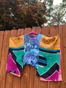 KANTHA TEE KAFTAN // open size handmade tie dye Alyson Renee