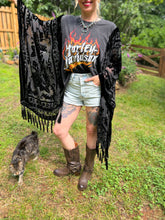 HARLEY // Burnt out velvet Tassels KIMONO TEE TUNIC // open size handmade