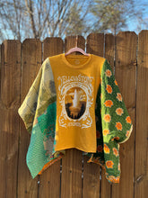 KANTHA TEE KAFTAN // open size handmade // YELLOWSTONE