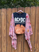 KIMONO TEE KAFTAN // open size handmade //AC/DC kimono floral