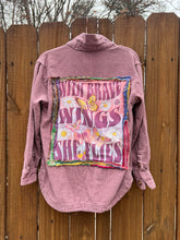 OOAK small Butterfly wings upcycled CORDUROY shirt