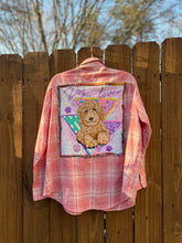 OOAK M/L  DOG LOVER upcycled FLANNEL shirt