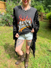 HARLEY // Burnt out velvet Tassels KIMONO TEE TUNIC // open size handmade