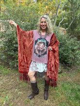 Burnt out velvet KIMONO TEE TUNIC // open size handmade // STEVIE RUST