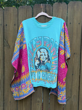 KANTHA TEE KAFTAN // open size handmade // Dolly turquoise