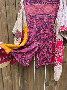 KANTHA TEE KAFTAN // open size handmade // lucky BOHO print