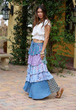 Blue garden queen skirt // stretch smocked fit