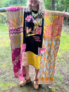 *Remake* KANTHA WING UPCYCLED DRESS// open size handmade// JANIS JOPLIN