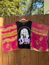 KANTHA TEE KAFTAN // open size handmade // Dolly Parton black