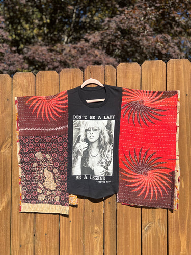KANTHA TEE KAFTAN // open size handmade // STEVIE NICKS legend