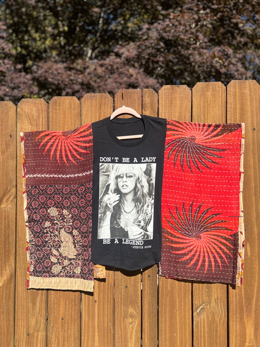 KANTHA TEE KAFTAN // open size handmade // STEVIE NICKS legend