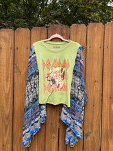 KIMONO TEE KAFTAN // open size handmade //DEF LEPPARD electric