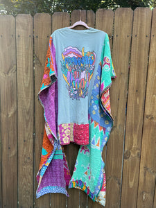 *REMAKE* KANTHA TEE DRESS // open size handmade // THE DOORS mushroom