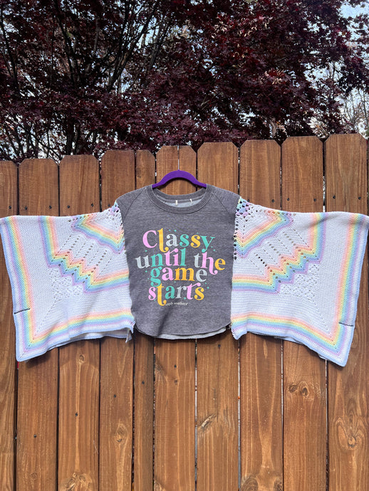 CROCHET granny TEE KAFTAN // open size handmade // classy till the game starts