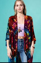 Tie dye embroidered kimono