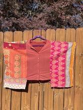 KANTHA TEE KAFTAN // open size handmade // BUTTON UP