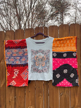 KANTHA TEE KAFTAN // open size handmade // butterfly blue