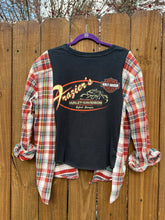 FLANNEL TEE GRAPHIC TOP // open size handmade // HARLEY Georgia