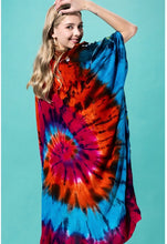 Tie dye embroidered kimono