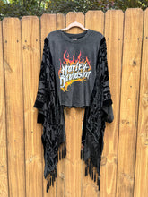 HARLEY // Burnt out velvet Tassels KIMONO TEE TUNIC // open size handmade