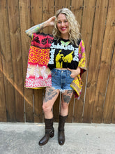 *Remake* KANTHA TEE KAFTAN // open size handmade // BLACK SABBATH