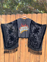 HARLEY // Burnt out velvet Tassels KIMONO TEE TUNIC // open size handmade