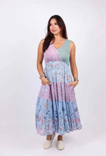 Fairy garden sleeveless maxi dress // adjustable waist