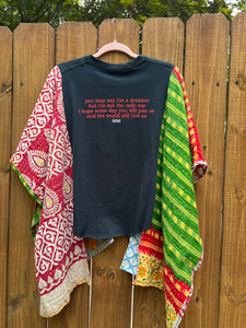 *remake* KANTHA TEE KAFTAN // open size handmade // JOHN LENNON imagine