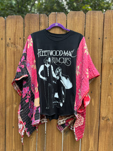 *Remake* KANTHA TEE KAFTAN // open size handmade // FLEETWOOD MAC black