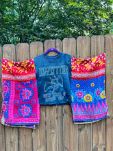 KANTHA TEE KAFTAN // open size handmade // LED ZEP grey