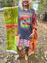 *remake* KANTHA WING UPCYCLED DRESS// open size handmade// LED ZEP grey