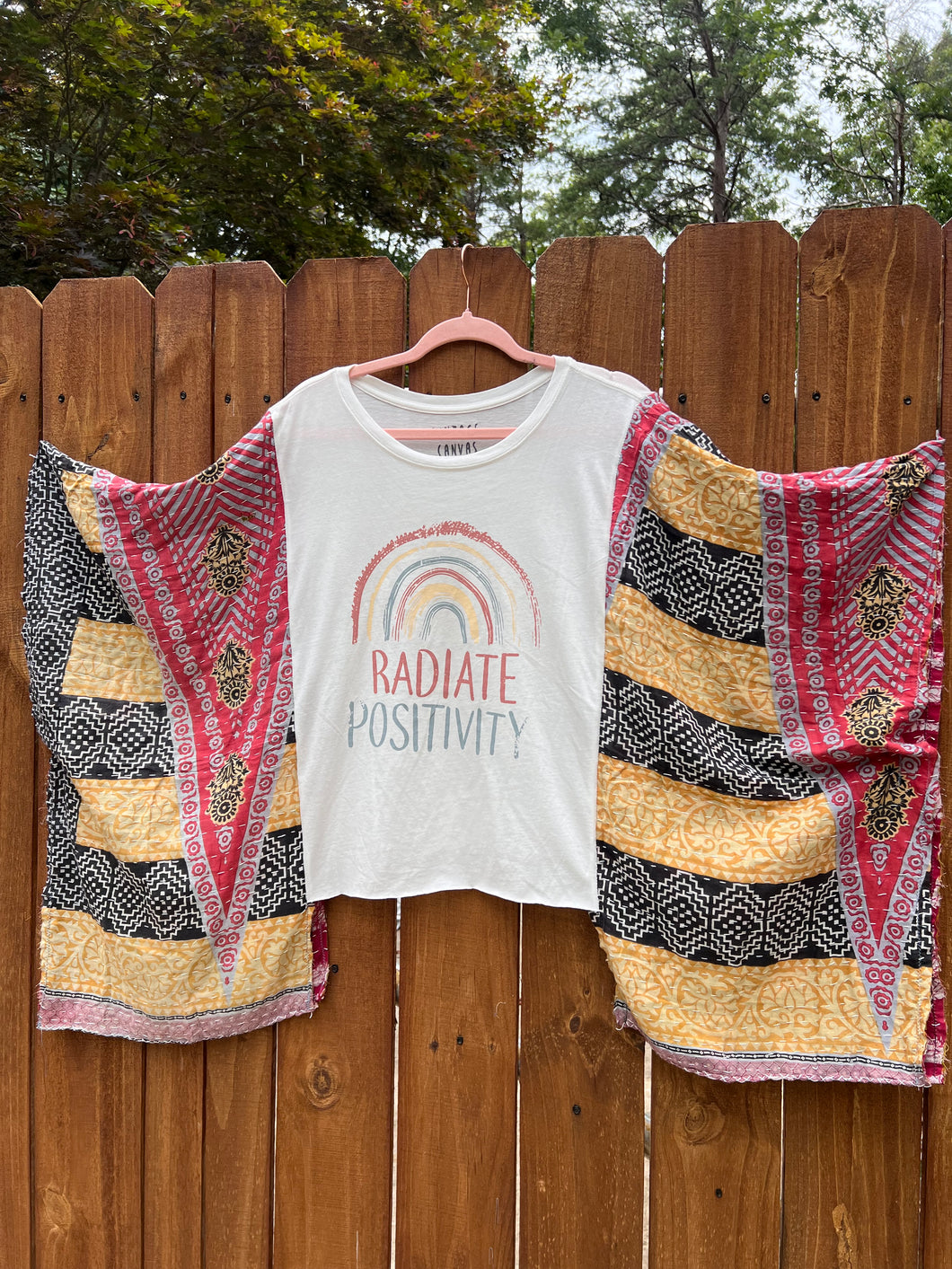 KANTHA TEE KAFTAN // open size handmade // Radiate positivity