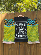 KANTHA TEE KAFTAN // open size handmade // GUNS N ROSES black