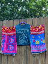 KANTHA TEE KAFTAN // open size handmade // LED ZEP grey