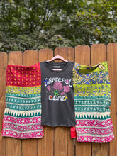 KANTHA TEE KAFTAN // open size handmade //GRATEFUL DEAD floral
