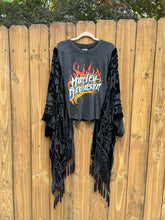 HARLEY // Burnt out velvet Tassels KIMONO TEE TUNIC // open size handmade