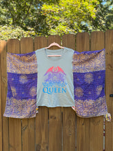 KANTHA TEE KAFTAN // open size handmade // QUEEN grey