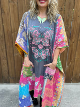 *Remake * KANTHA WING UPCYCLED DRESS// open size handmade// DOUBLE BUTTERFLY