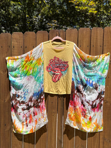 KIMONO TEE KAFTAN // open size handmade // ROLLING STONES Bling