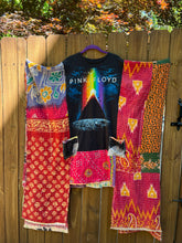 KANTHA WING UPCYCLED DRESS// free size handmade// Pink Floyd prism